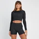 MP Női Tempo Reversible Hosszú Ujjú Crop Top - Fekete