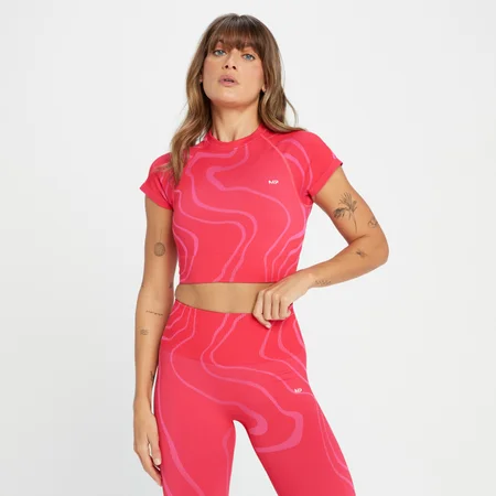 MP Női Tempo Wave Seamless Crop Top - Piros