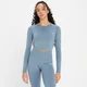 MP Női Shape Seamless Hosszú Ujjú Crop Top - Szürkéskék