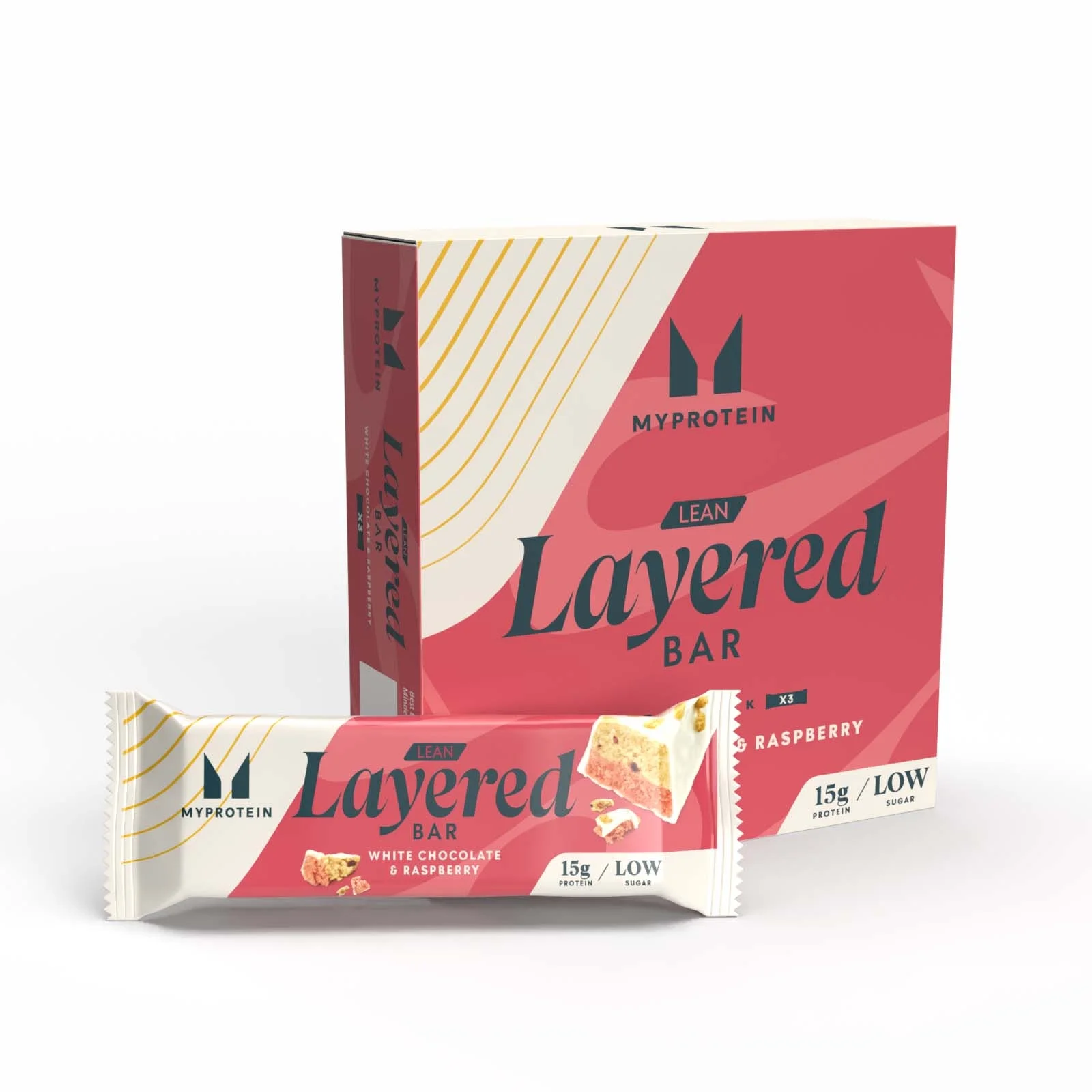 Lean Layered Bar - 3 x 40g - White Chocolate and Raspberry kép 1