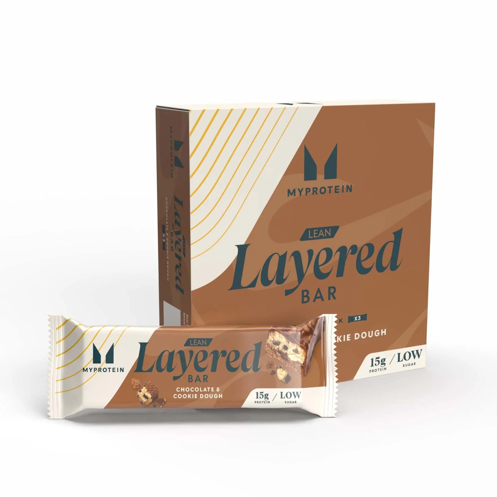 Lean Layered Bar - 3 x 40g - Chocolate and Cookie Dough kép 1
