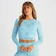 MP Női Shape Seamless Hosszú Ujjú Crop Top - Batikolt Kék
