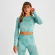 MP Női Shape Seamless Hosszú Ujjú Crop Top - Batikolt Szürkéskék