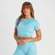 MP Női Shape Seamless Crop Top - Batikolt Kék