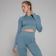 MP Női Tempo Rib Seamless Crop 1/4 Zip - Grafitkék