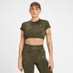 MP Női Adapt Seamless Pattern Crop Top - Oliva zöld
