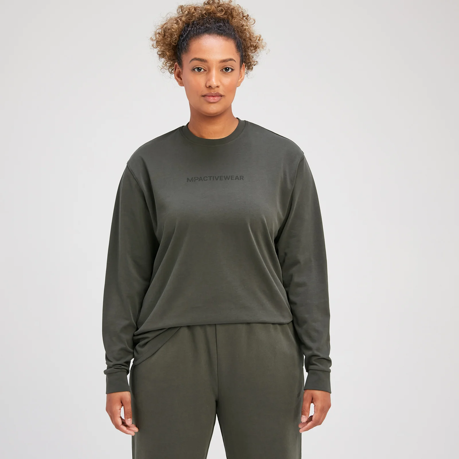MP Női Rest Day Oversized Hosszú Ujjú Póló - Szürkésszöld - XS kép 1