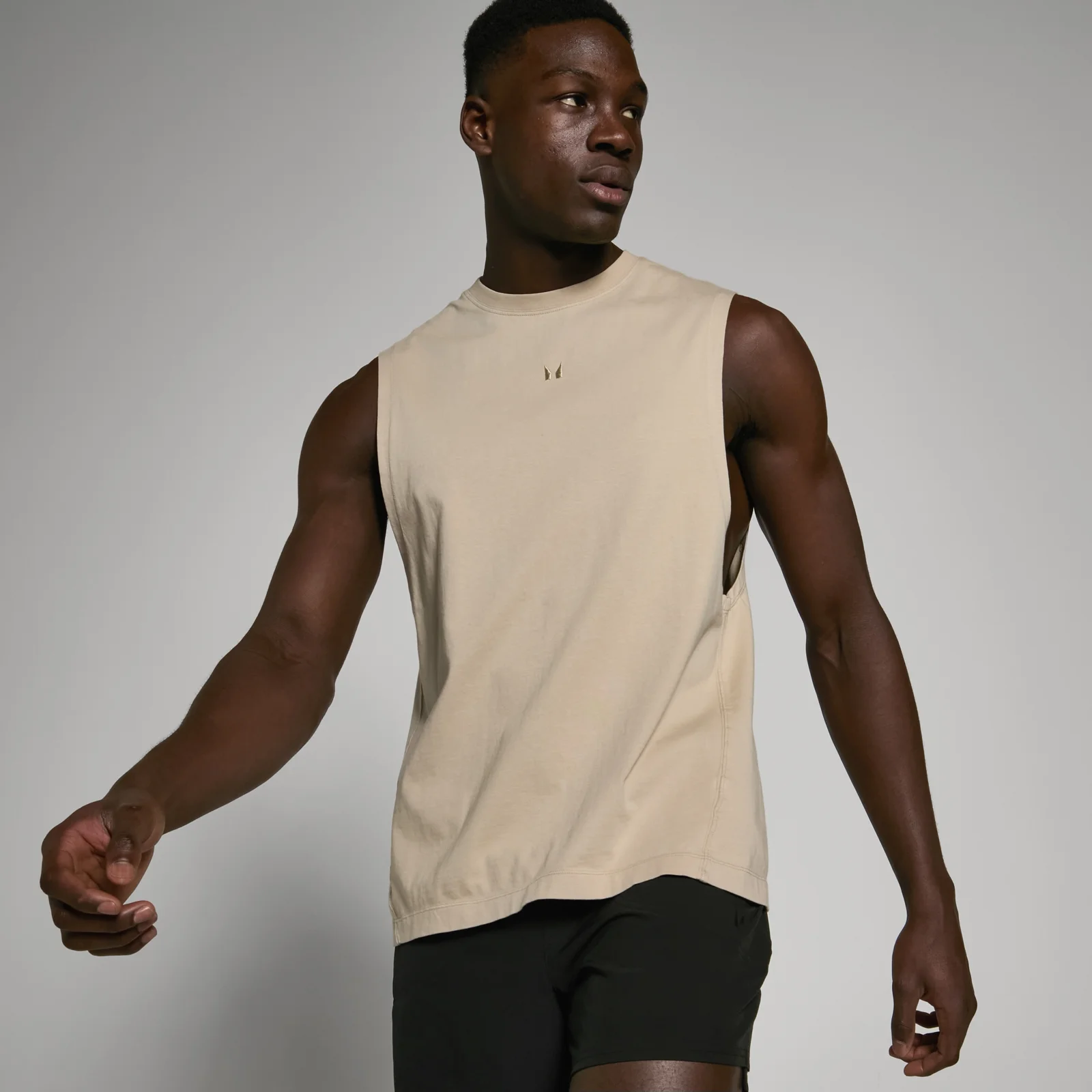 MP Férfi Tempo Washed Drop Armhole Tank Trikó - Kavics - XS kép 1