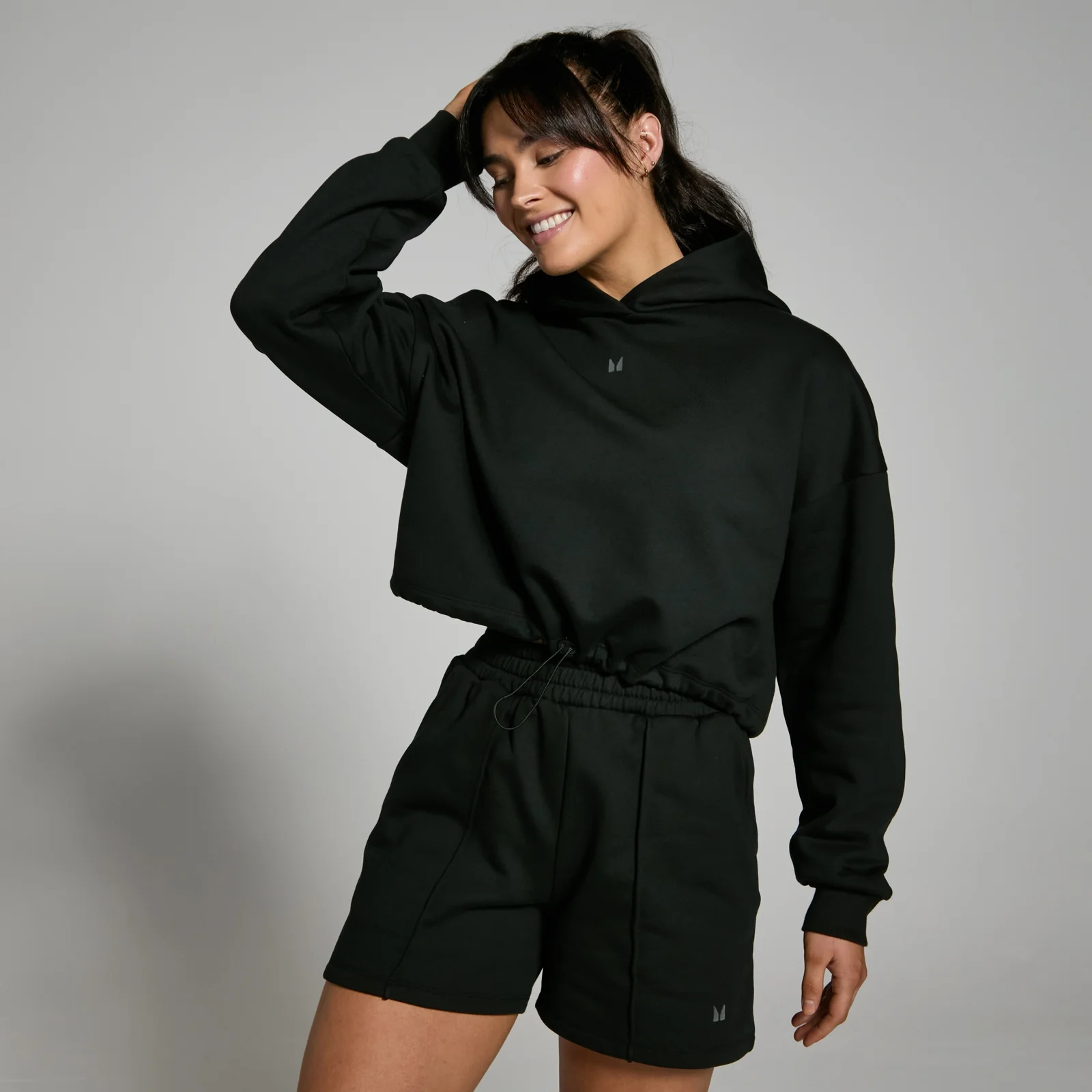 MP Női Lifestyle Heavyweight Cropped Kapucnis pulóver - Fekete - XS kép 1