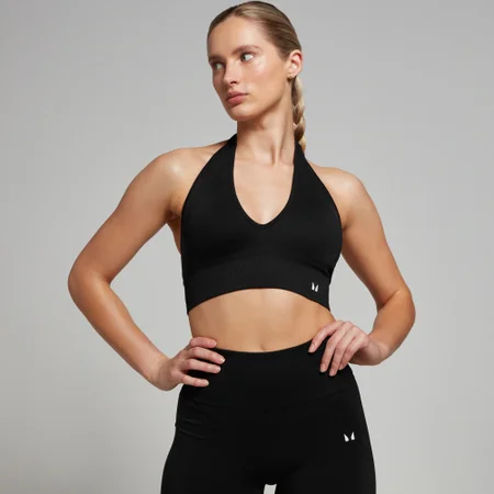 MP Női Tempo Seamless Halter Neck Melltartó – Fekete
