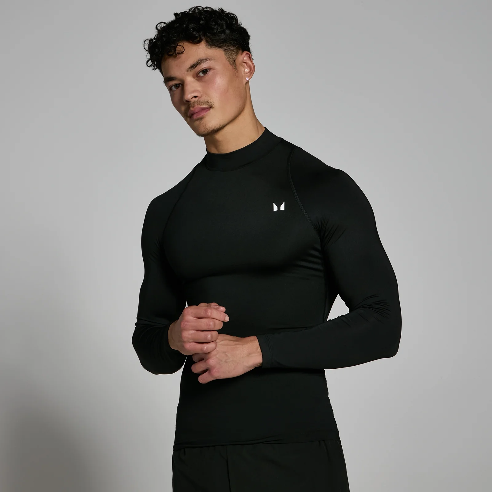 MP Férfi Training High Neck Hosszú Ujjú Aláöltözet - Fekete - S kép 1