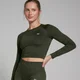 MP Női Shape Seamless Hosszú Ujjú Crop Top - Erdőzöld