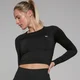 MP Női Shape Seamless Hosszú Ujjú Crop Top - Fekete