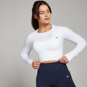 MP Női Shape Seamless Hosszú Ujjú Crop Top - Fehér - Size XS