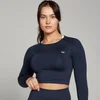 MP Női Shape Seamless Hosszú Ujjú Crop Top - Tengerészkék