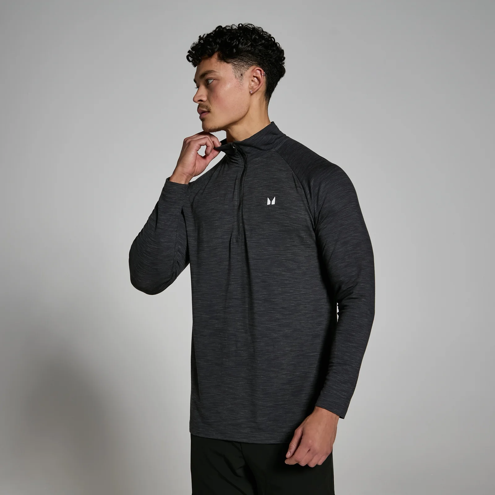 MP Men's Performance 1/4 Zip - Black Marl - L kép 1