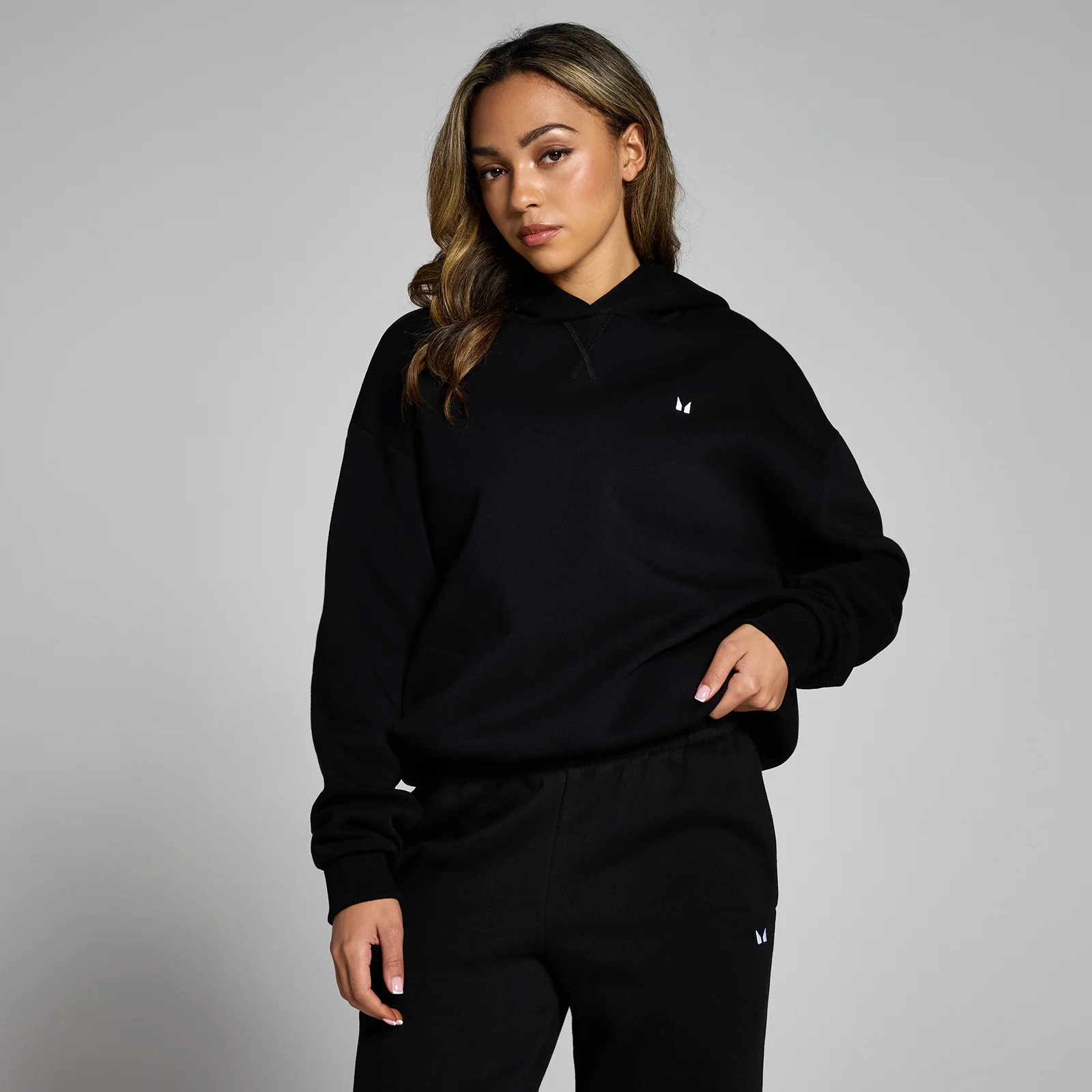 MP Női Basics Oversized Kapucnis Pulóver - Fekete - XS kép 1
