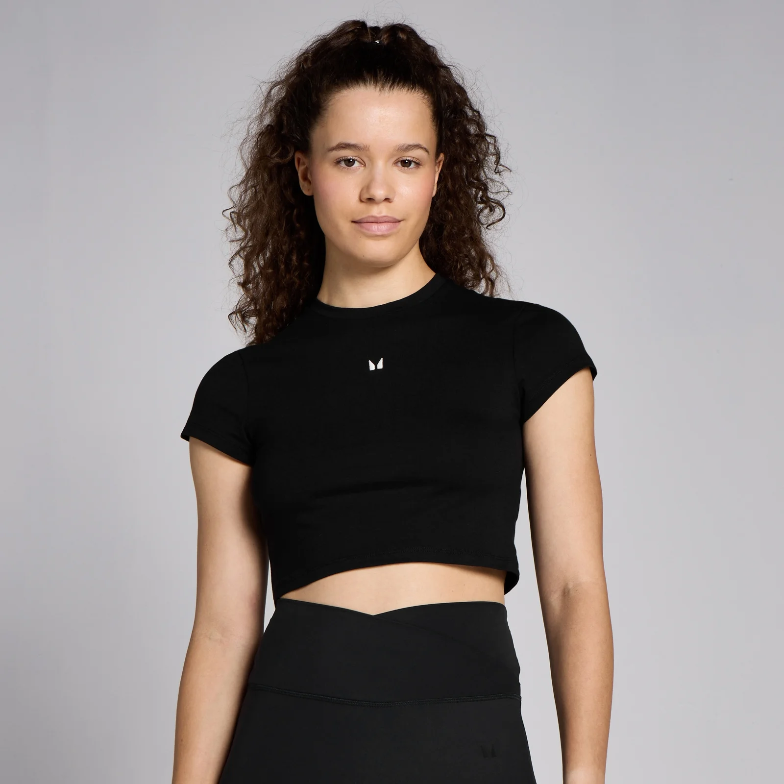 MP Női Basics Body Fit Crop Top - Fekete - M kép 1