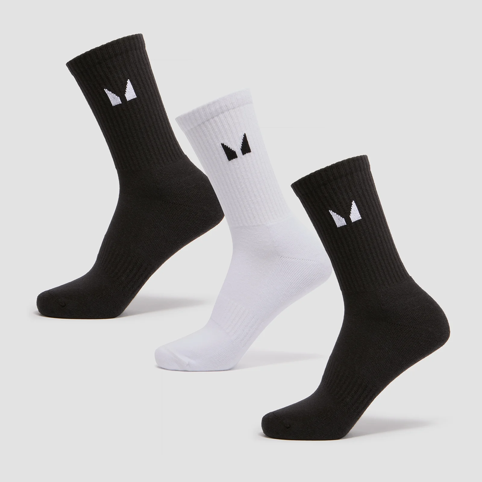 MP Unisex Essentials Crew Zokni (3 darab) - Fekete/Fehér - UK 2-5 kép 1