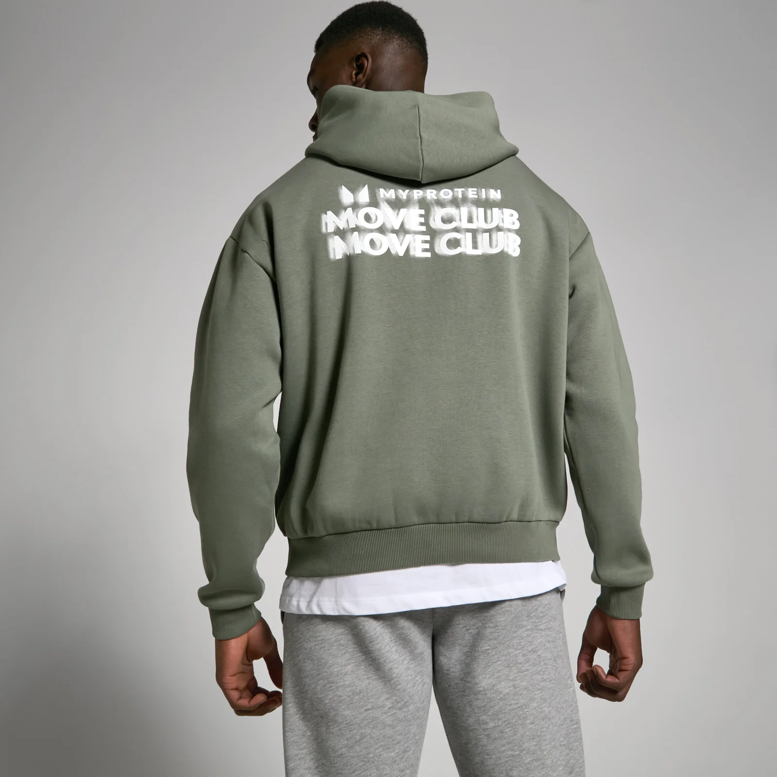 MP Move Club grafikás kapucnis pulóver - Mohazöld - L-XL kép 1