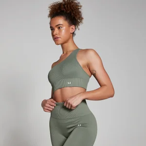 MP Női Tempo Rib Seamless Asymmetric Melltartó - Mohazöld - Size XXL