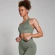 MP Női Tempo Rib Seamless Asymmetric Melltartó - Mohazöld