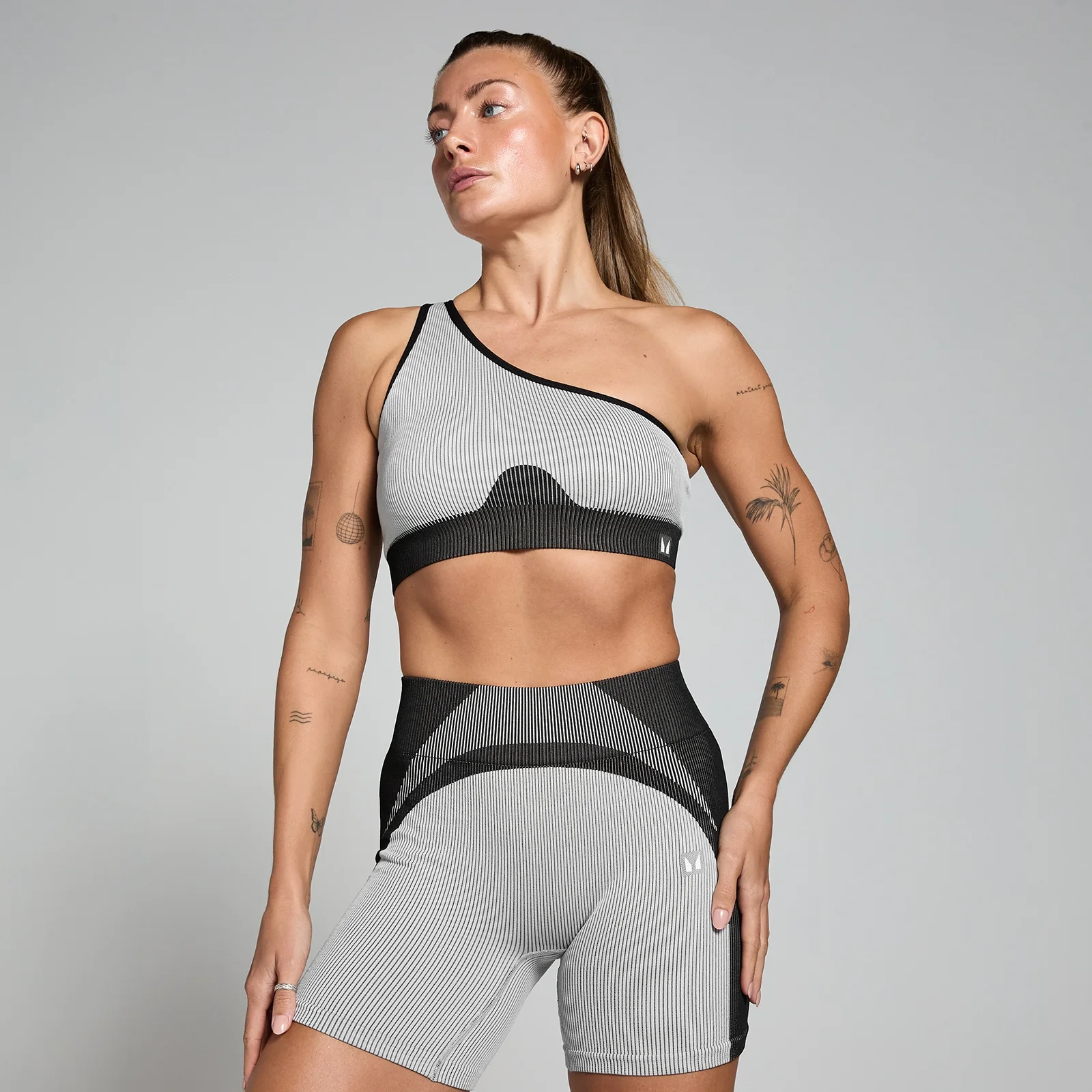 MP Női Contrast Rib Seamless Melltartó – Fekete/Szürke - L kép 1