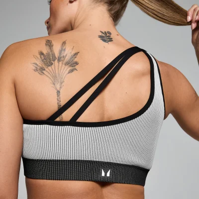 MP Női Contrast Rib Seamless Melltartó – Fekete/Szürke - L kép 6