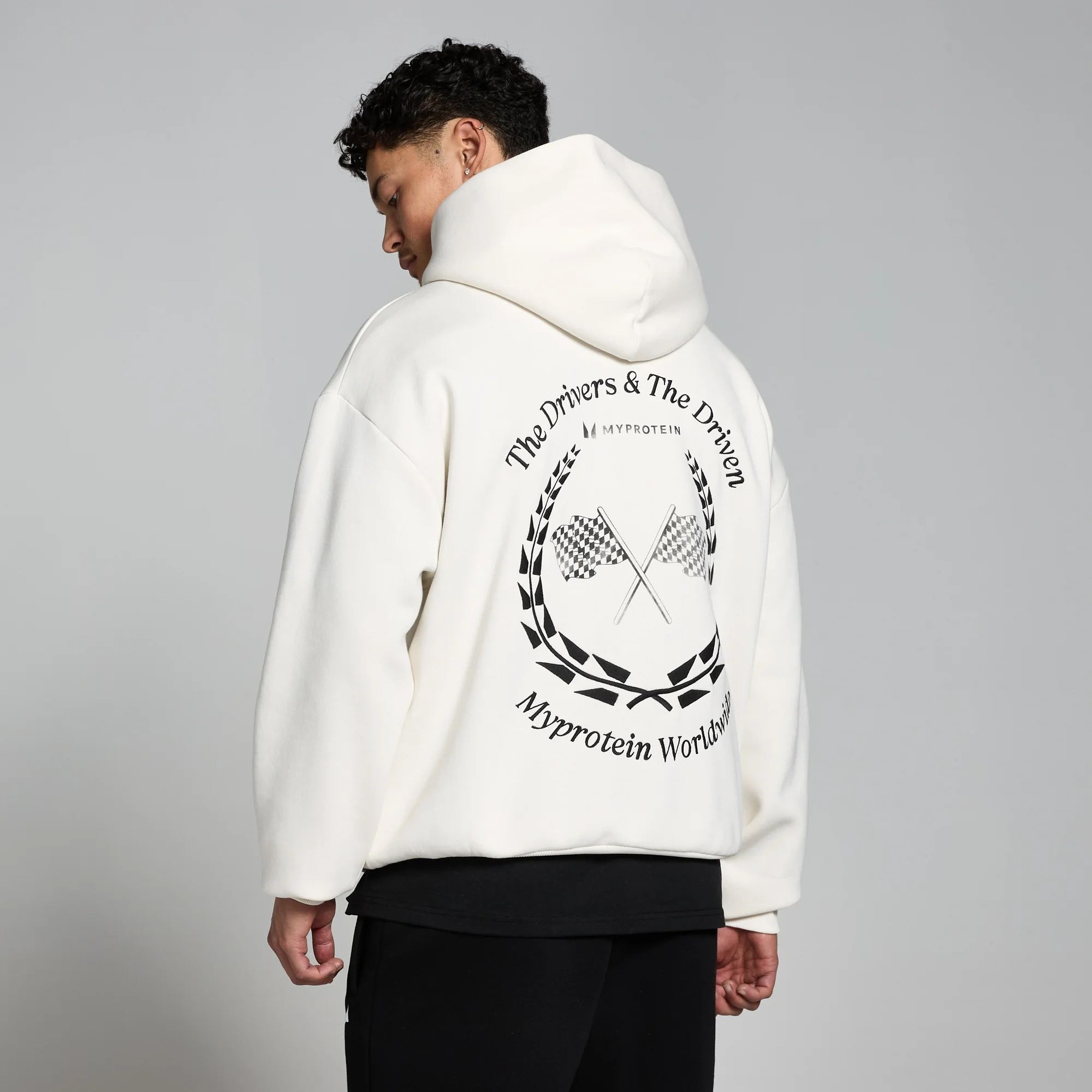 MP World Wide Graphic Kapucnis pulóver - Natúr krémszínű - XXL-XXXL kép 1
