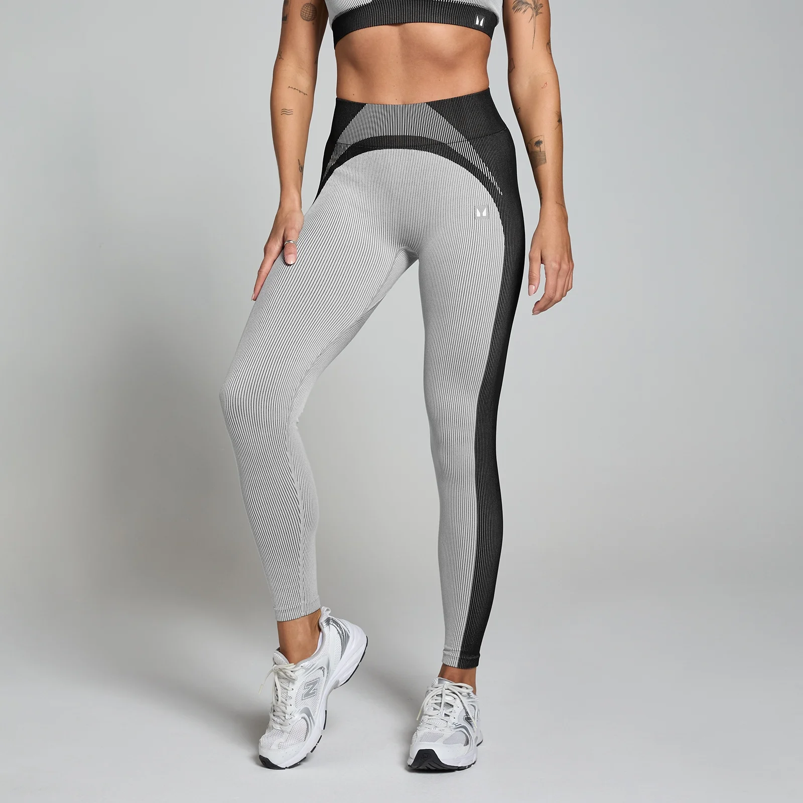 MP Női Contrast Rib Seamless Leggings – Fekete/Szürke - S kép 1