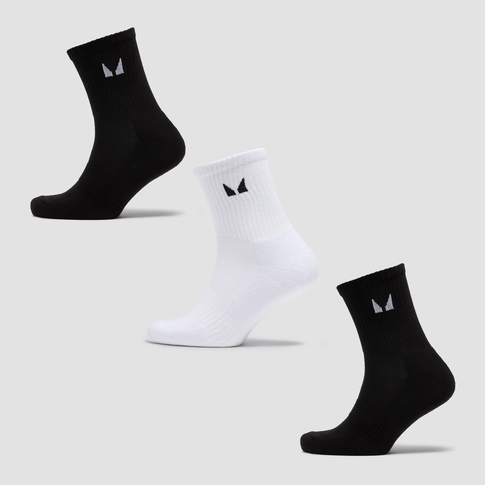 MP Unisex Crew Socks (3 Pack) - Black/White - UK 12-14 kép 1