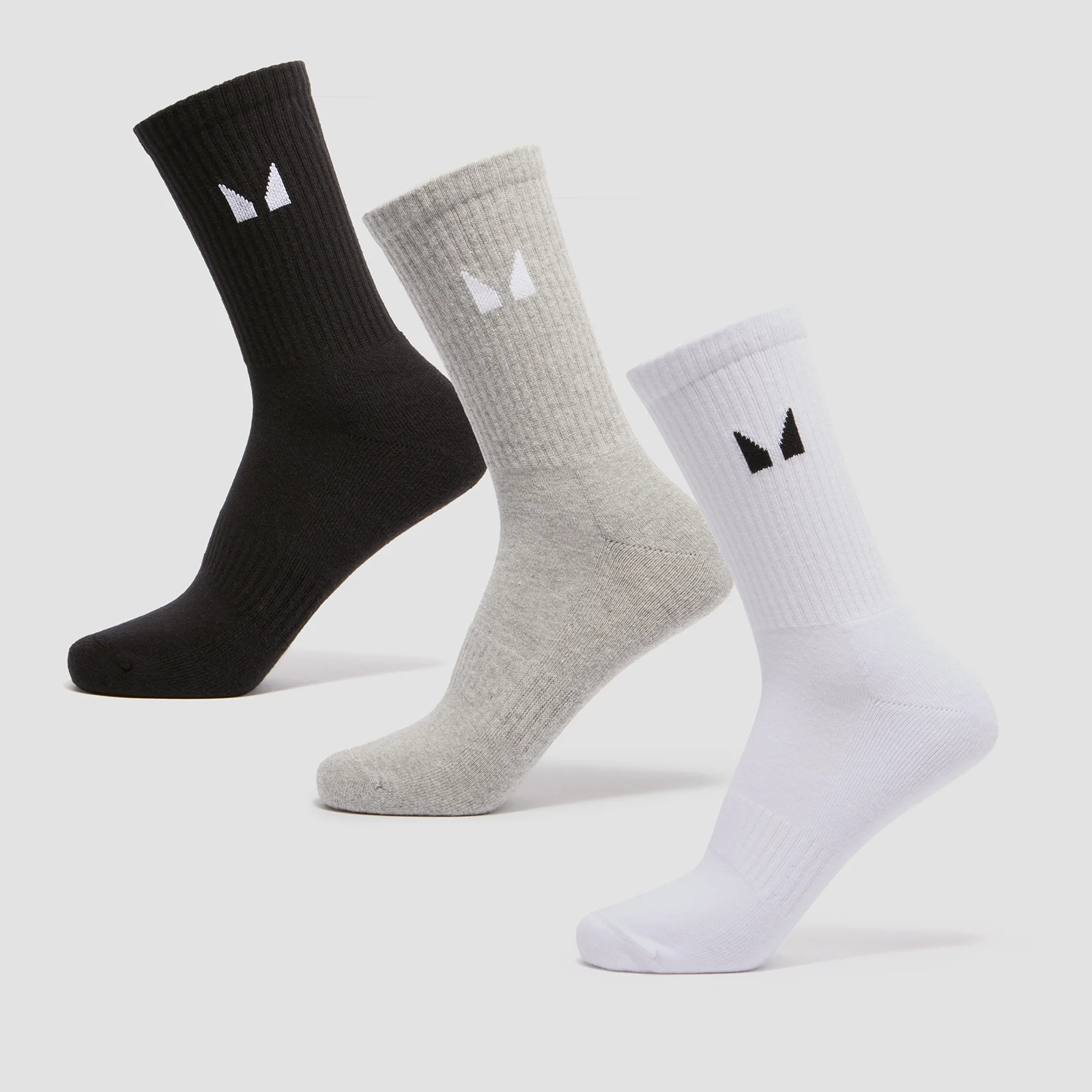 MP Unisex Crew Socks (3 Pack) - White/Black/Grey Marl - UK 6-8 kép 1
