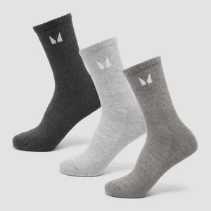 MP Unisex Crew Socks (3 Pack) - Grey - Size UK 2-5