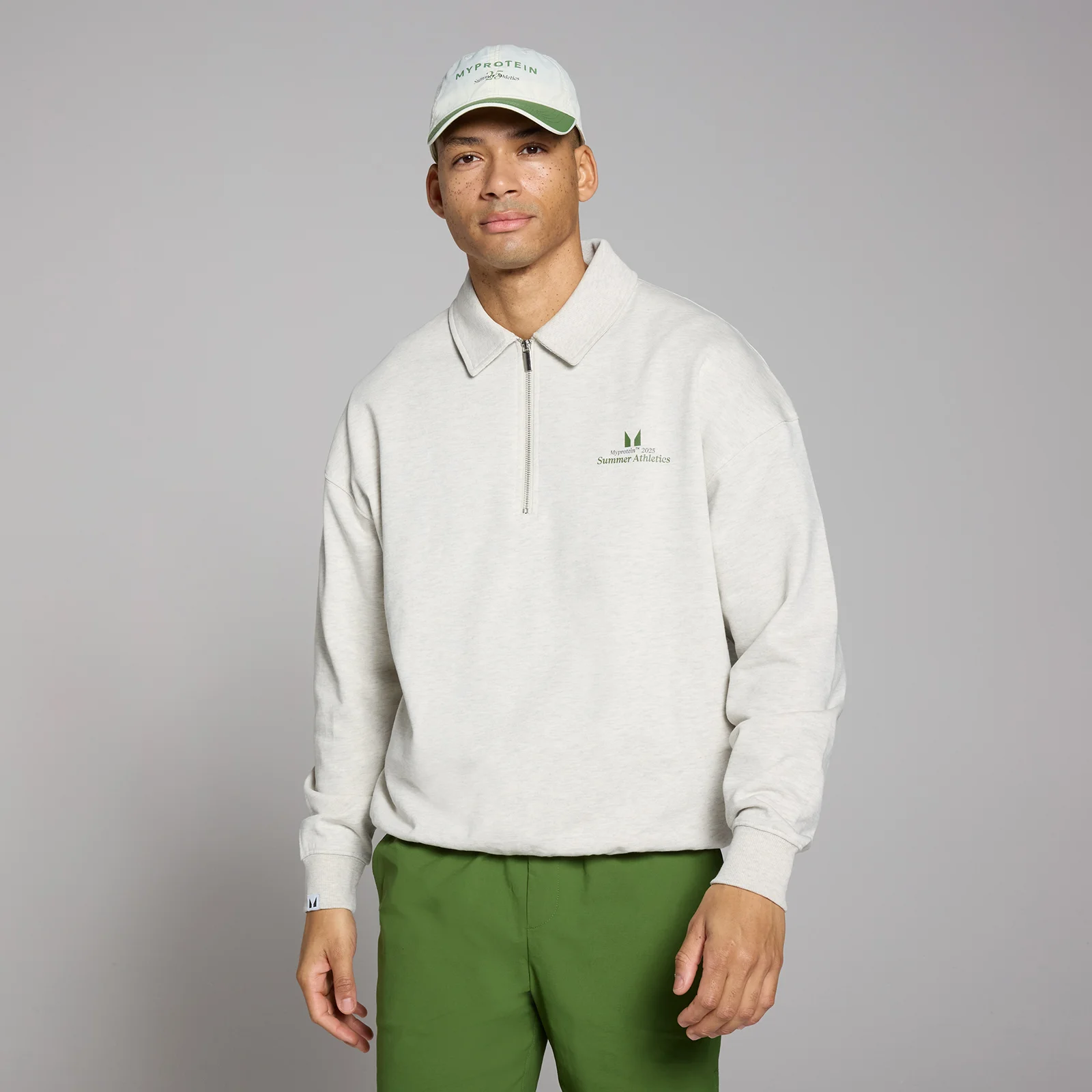 MP Férfi Lifestyle Collared 1/4 Zip – Márgaszürke - XL kép 1