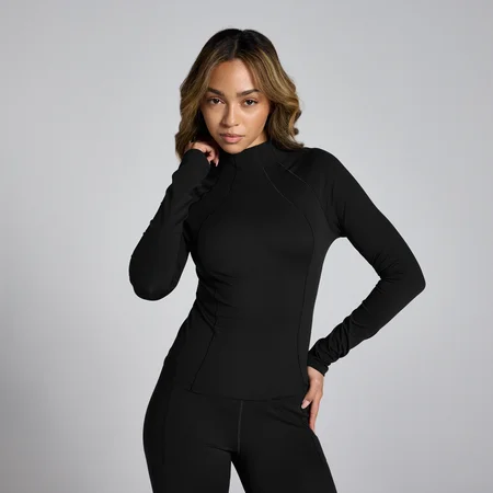 MP Női Lifestyle Funnel Neck Sheer Top Felső – Fekete