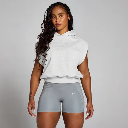 MP Női Origin Cropped Sleeveless Kapucnis felső – Szürkemárga