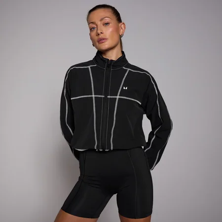 MP Női Tempo Cropped Contrast Stitch Széldzseki – Fekete