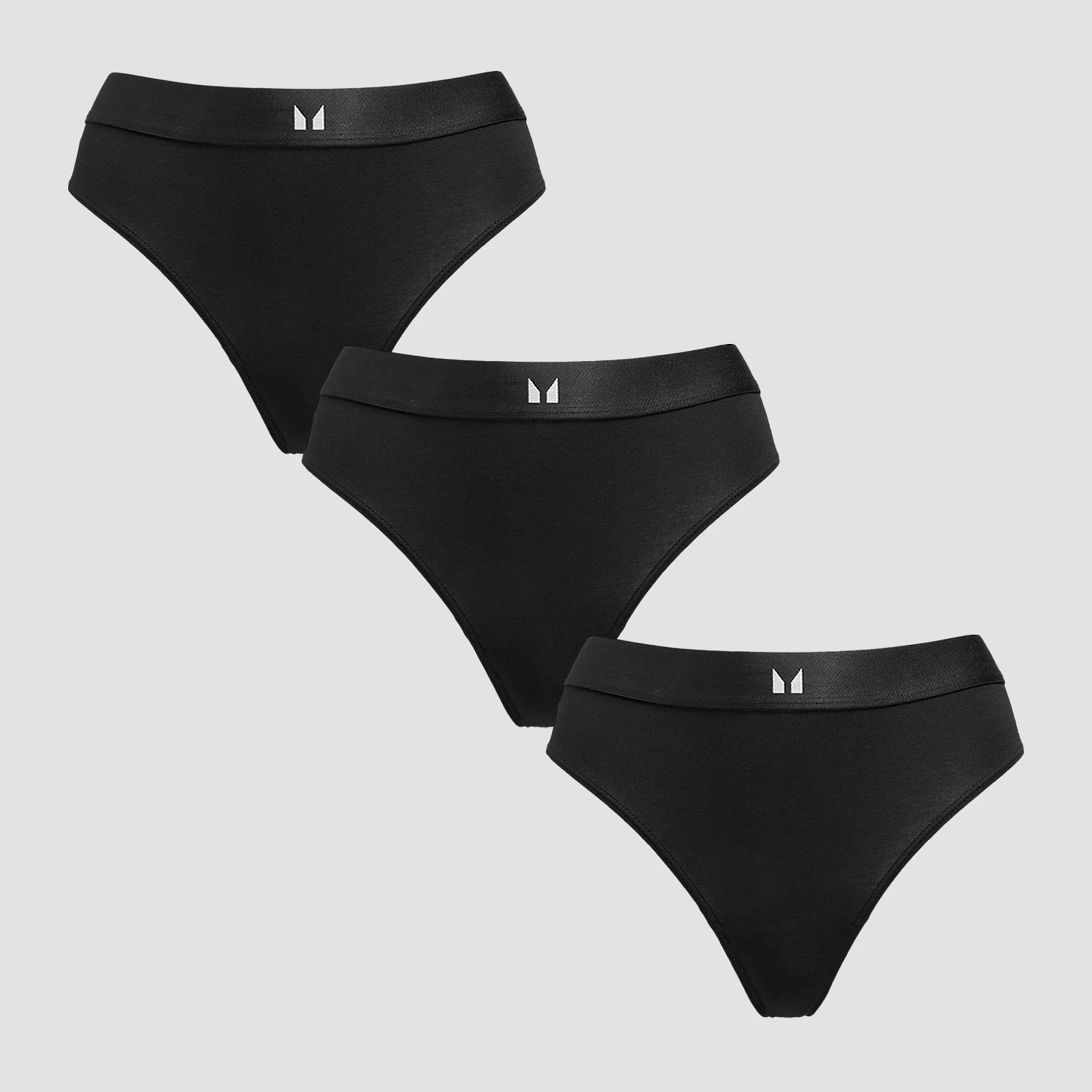 MP Women's Mid Rise Thong (3 Pack) - Black - S kép 1