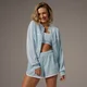 MP X Tatiana Contrast Track Zip Up Dzseki – Világos aqua