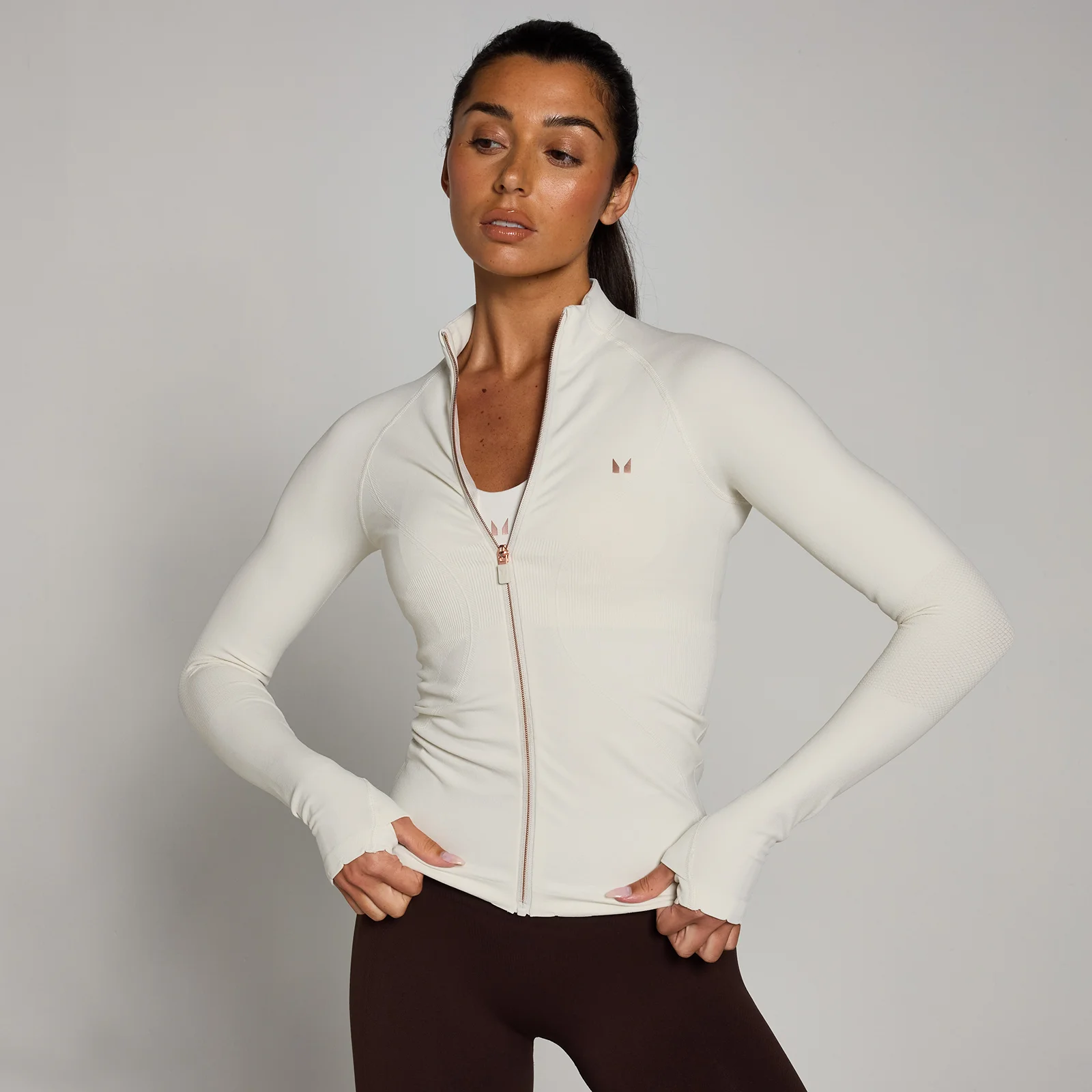 MP Női Tempo Ultra Seamless Zip Up Dzseki – Mist - XXL kép 1