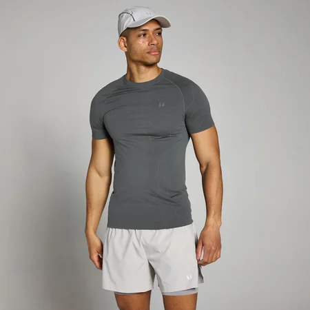 MP Férfi Velocity Muscle Fit Seamless Póló – Sötétszürke