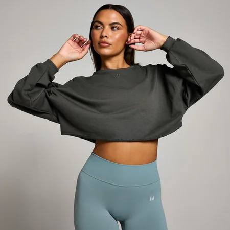 MP Női Tempo Slouchy Cropped Long Sleeve Felső – Éjszürke