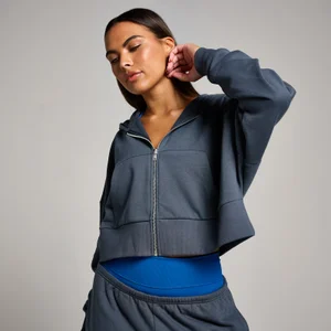 MP Női Tempo Cropped Zip Through Kapucnis Pulóver – Éjkék - Size XS