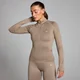 MP Női Shape Seamless Zip Through Dzseki – Világos barnásszürke