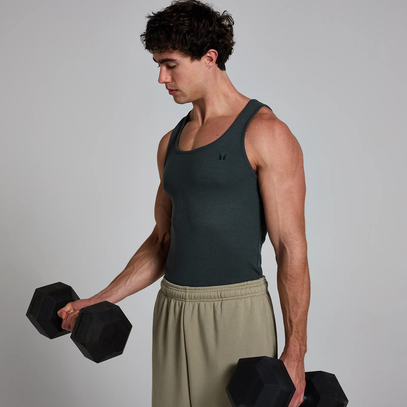 MP Men's Lift Ribbed Muscle Fit Tank - Washed Black - XS kép 1