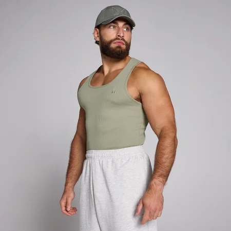 MP Férfi Ribbed Muscle Fit Tank-trikó – Mély zsálya