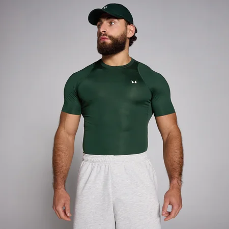 MP Férfi Training Short Sleeve Baselayer – Sötét smaragdzöld