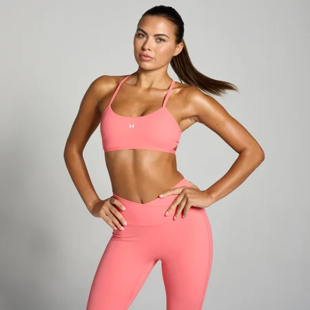 MP Női Tempo Strappy Back Sportmelltartó – Korall rózsaszín