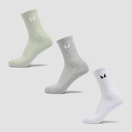 MP Unisex Crew Zokni (3 pár) – Szürke/matcha/fehér