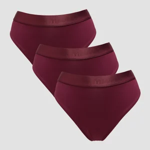 MP Női Mid Rise Bikini szabású bugyi (3 db) – Deep Berry - Size XS